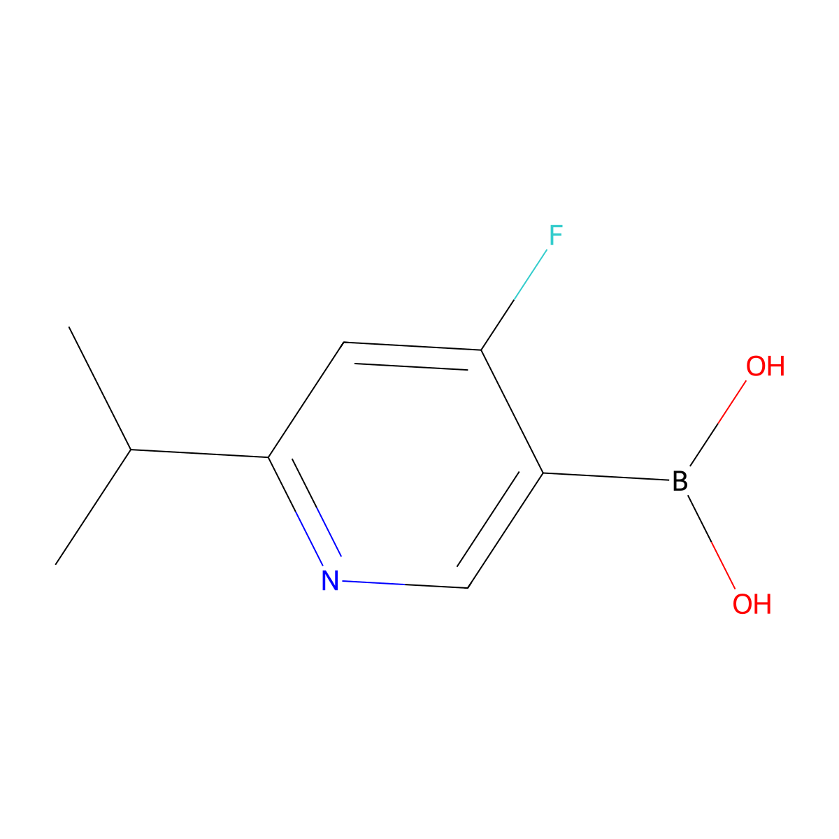 (4-Fluoro-6-isopropylpyridin-3-yl)boronic acid molecular structure, CAS 2225174-82-1
