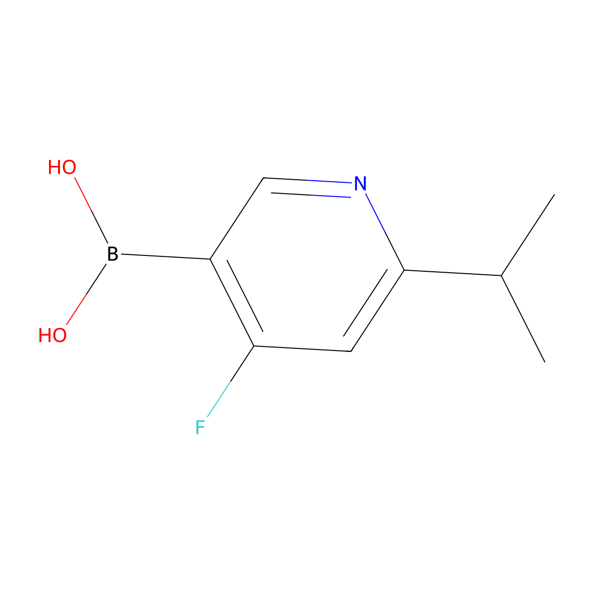 (4-Fluoro-6-isopropylpyridin-3-yl)boronic acid molecular structure, CAS 2225174-82-1