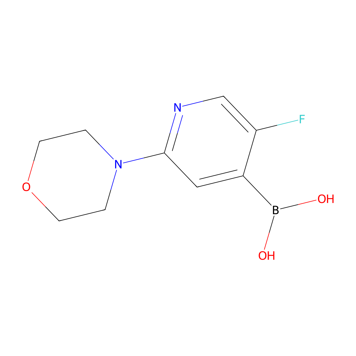 [5-FLuoro-2-(morpholin-4-yl)pyridin-4-yl]boronic acid molecular structure, CAS 2225174-90-1