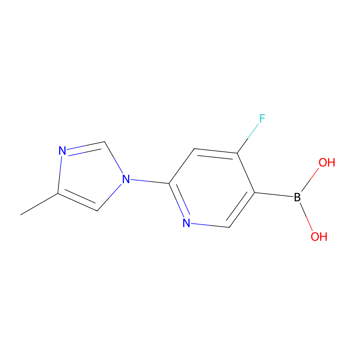 (4-Fluoro-6-(4-methyl-1H-imidazol-1-yl)pyridin-3-yl)boronic acid molecular structure, CAS 2225174-96-7