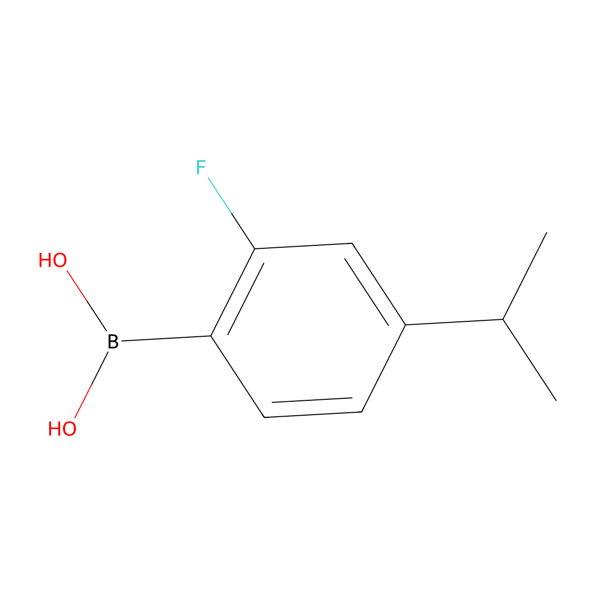 (2-Fluoro-4-(propan-2-yl)phenyl)boronic acid molecular structure, CAS 2225174-97-8