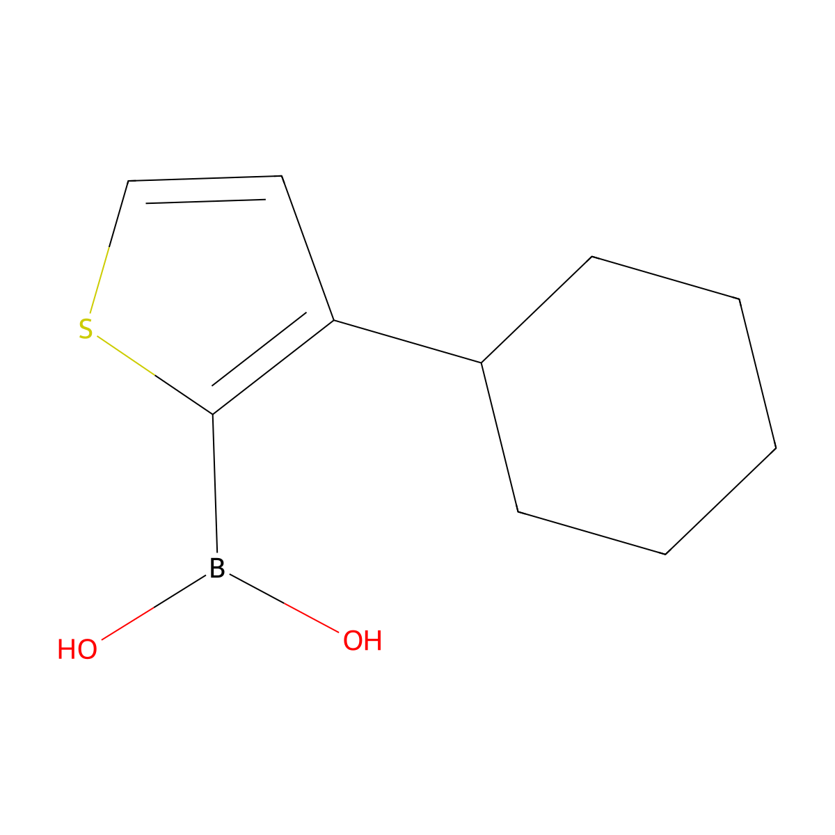 (3-Cyclohexylthiophen-2-yl)boronic acid molecular structure, CAS 2225174-98-9