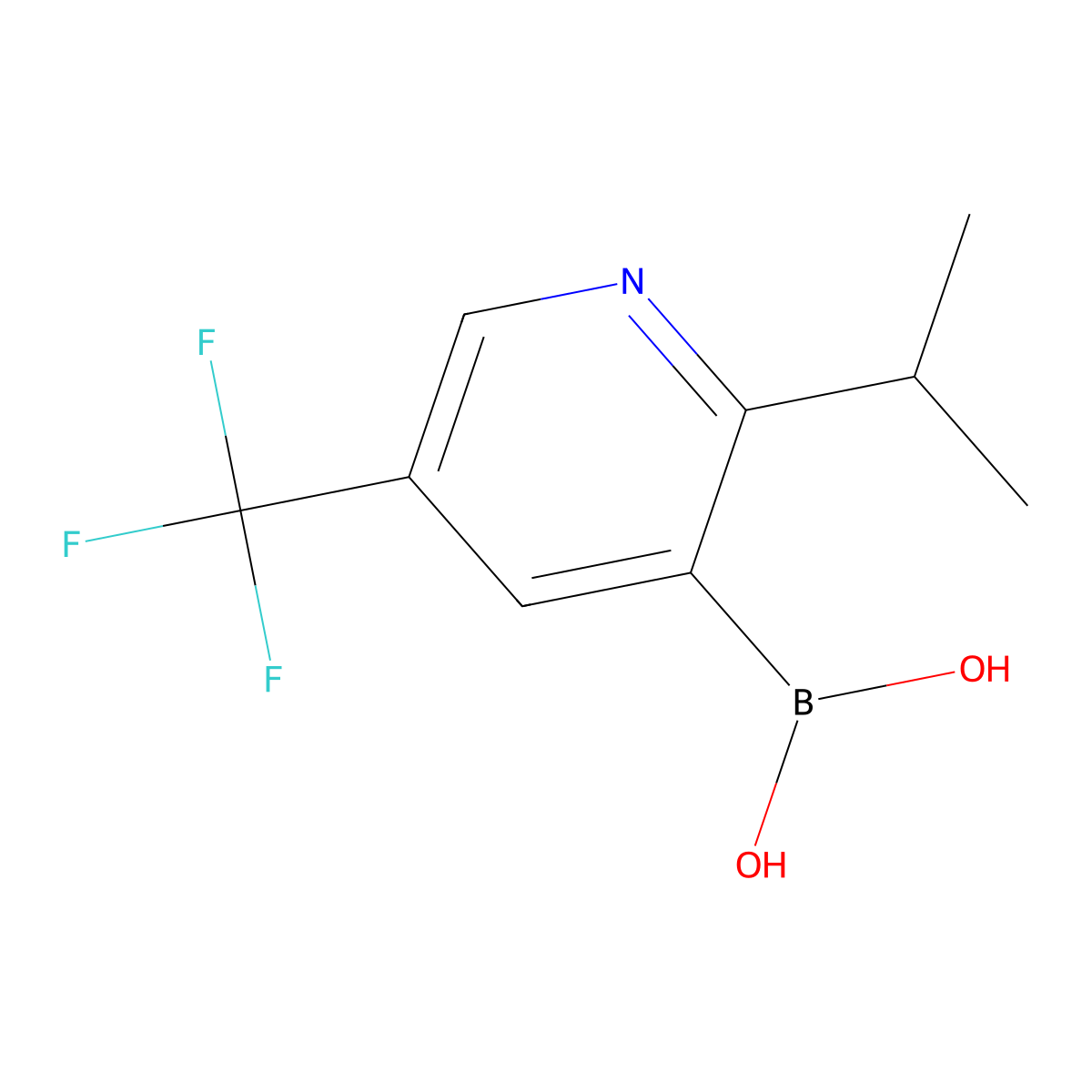 (2-Isopropyl-5-(trifluoromethyl)pyridin-3-yl)boronic acid molecular structure, CAS 2225175-05-1