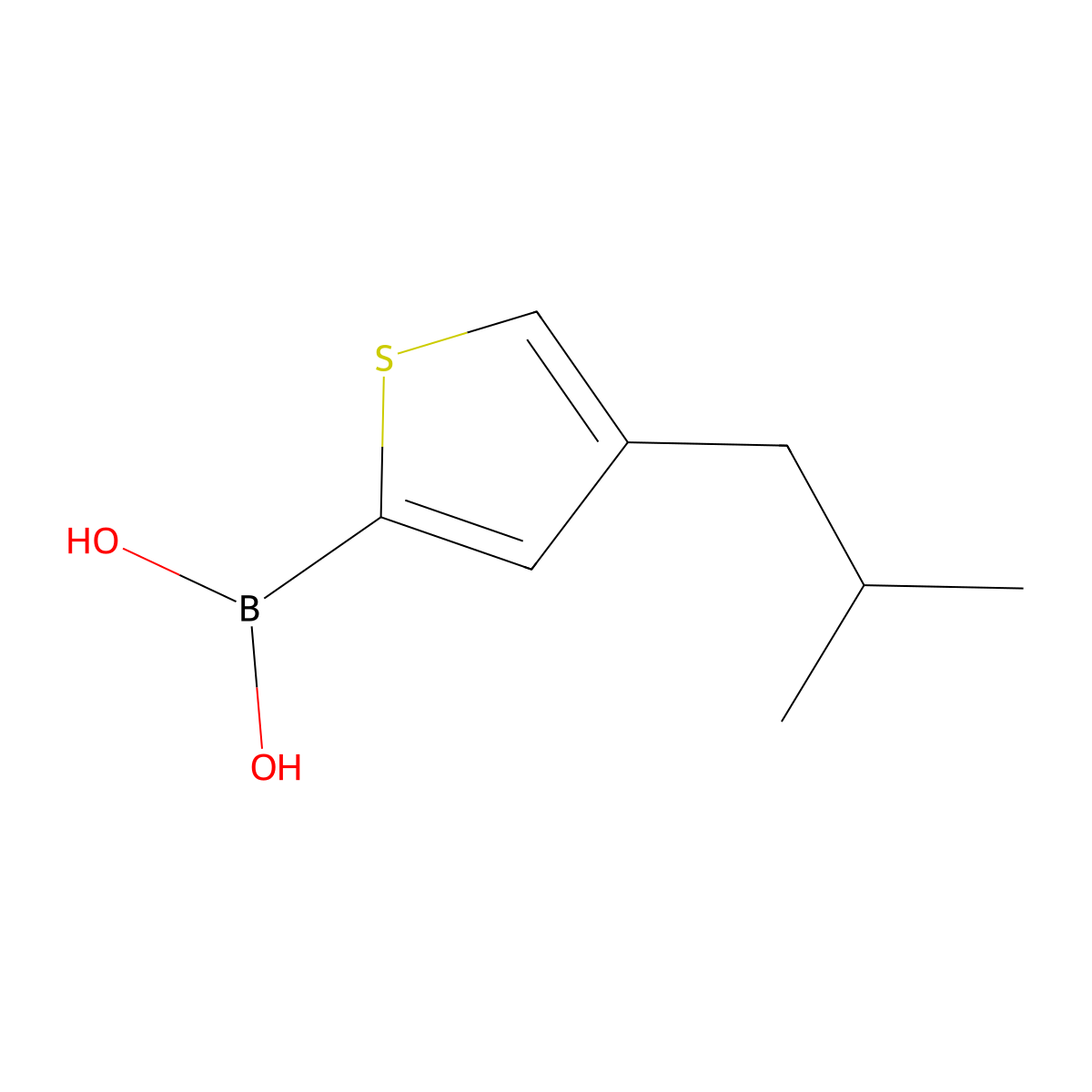 (4-Isobutylthiophen-2-yl)boronic acid molecular structure, CAS 2225175-06-2