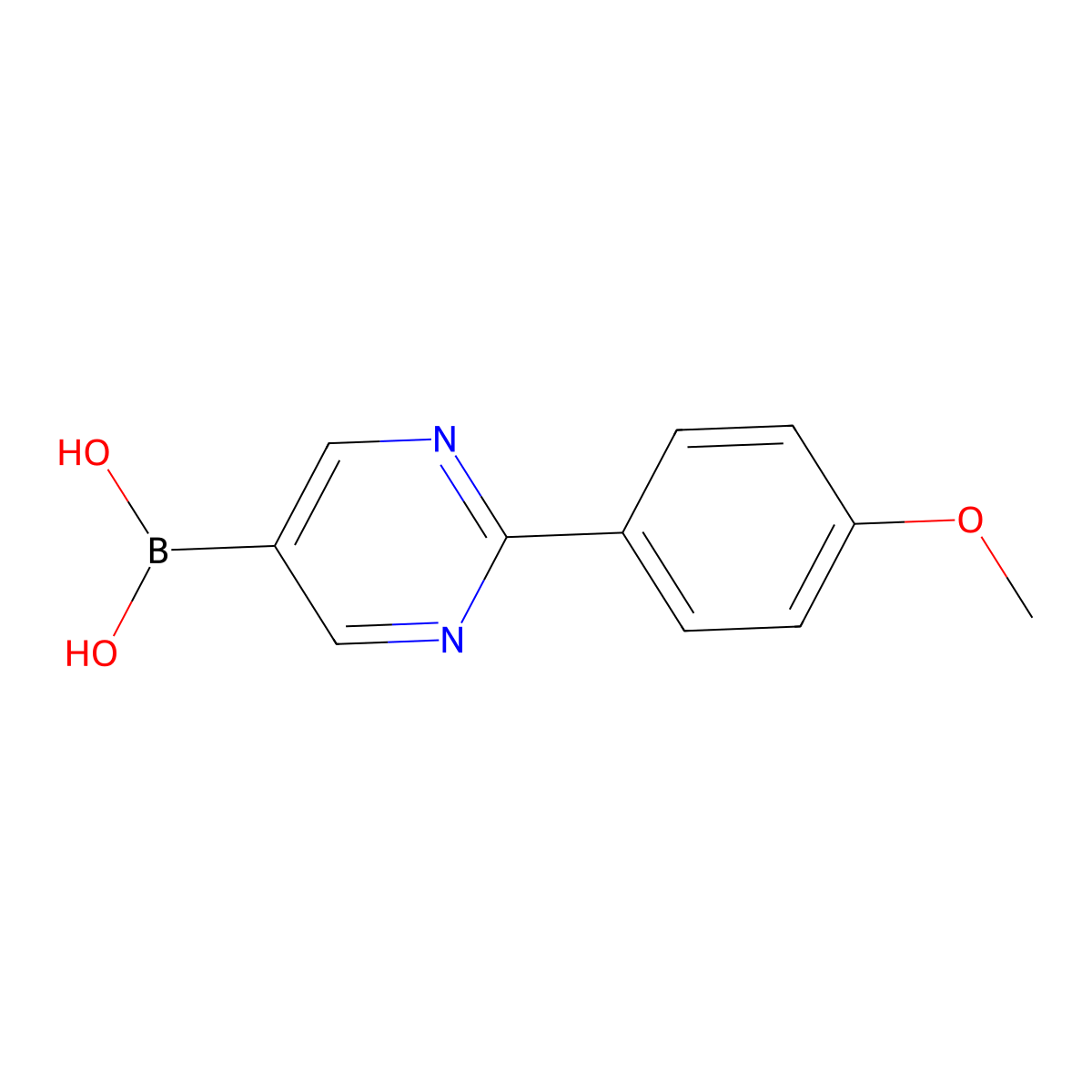 2-(4-Methoxyphenyl)pyrimidine-5-boronic acid molecular structure, CAS 2225175-11-9
