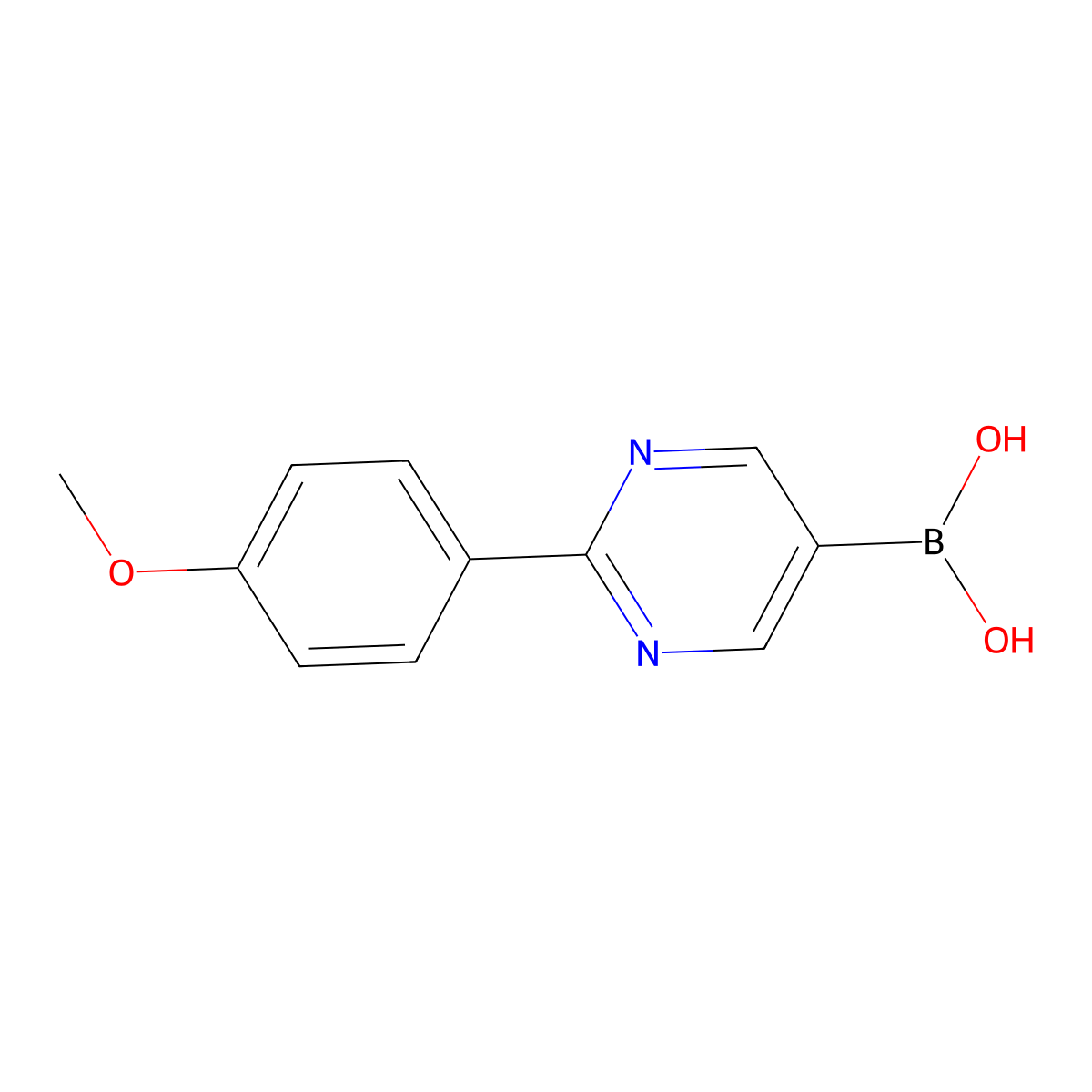 2-(4-Methoxyphenyl)pyrimidine-5-boronic acid molecular structure, CAS 2225175-11-9