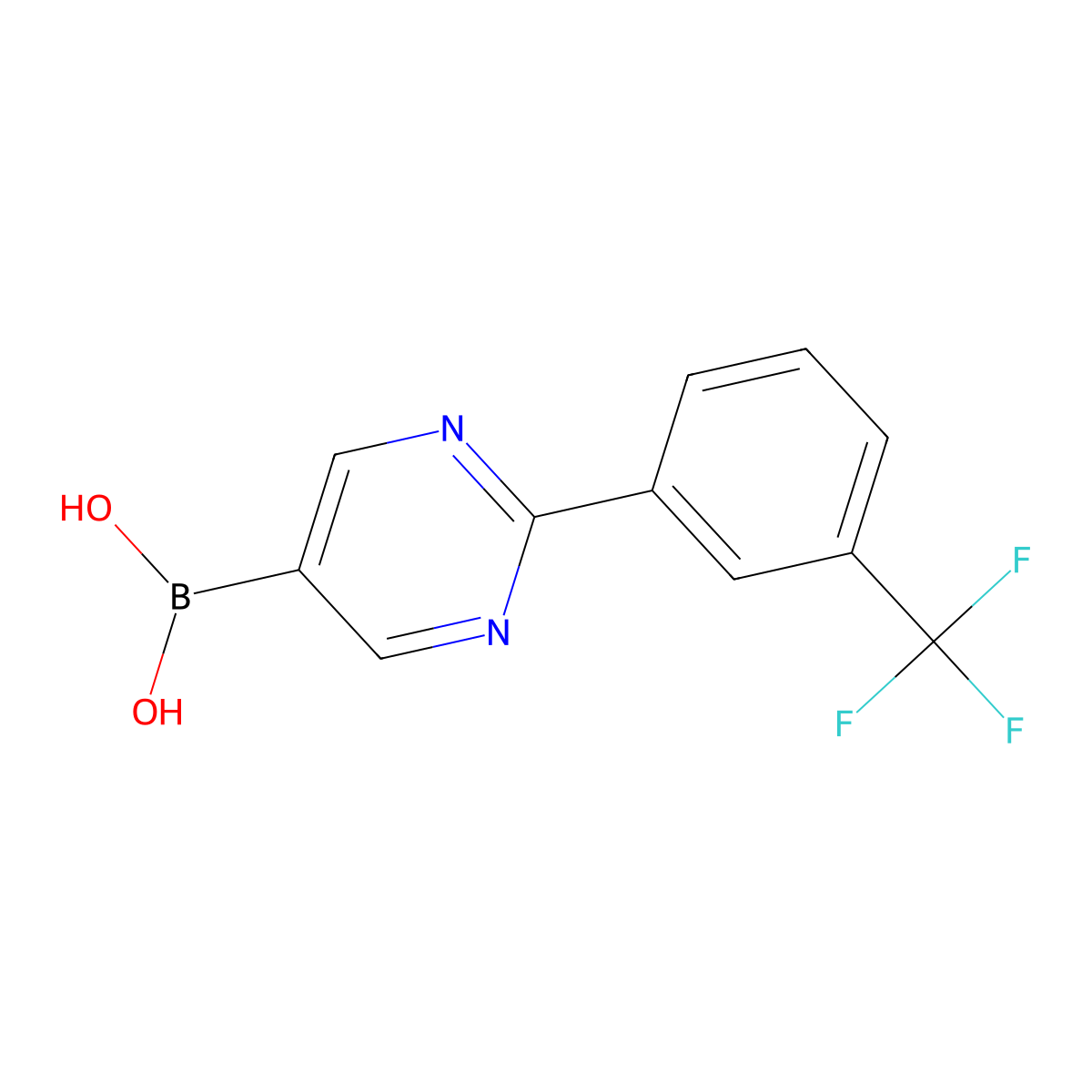(2-(3-(Trifluoromethyl)phenyl)pyrimidin-5-yl)boronic acid molecular structure, CAS 2225175-12-0