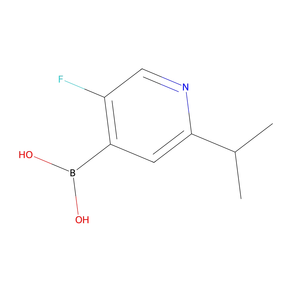 (5-Fluoro-2-isopropylpyridin-4-yl)boronic acid molecular structure, CAS 2225175-16-4