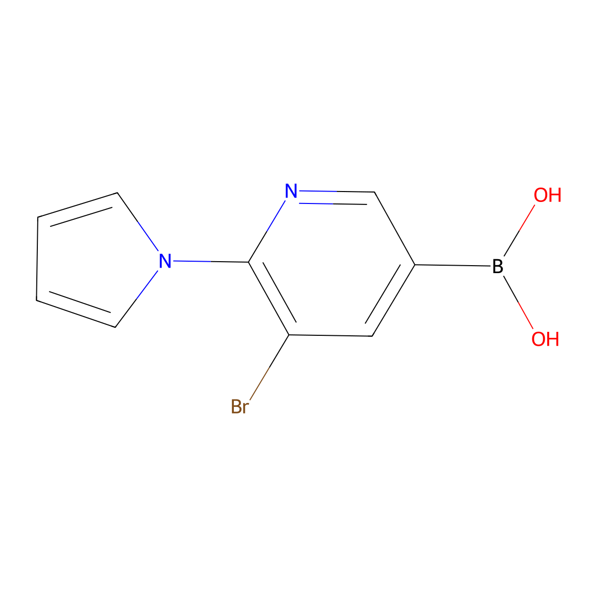(5-Bromo-6-(1H-pyrrol-1-yl)pyridin-3-yl)boronic acid molecular structure, CAS 2225175-19-7