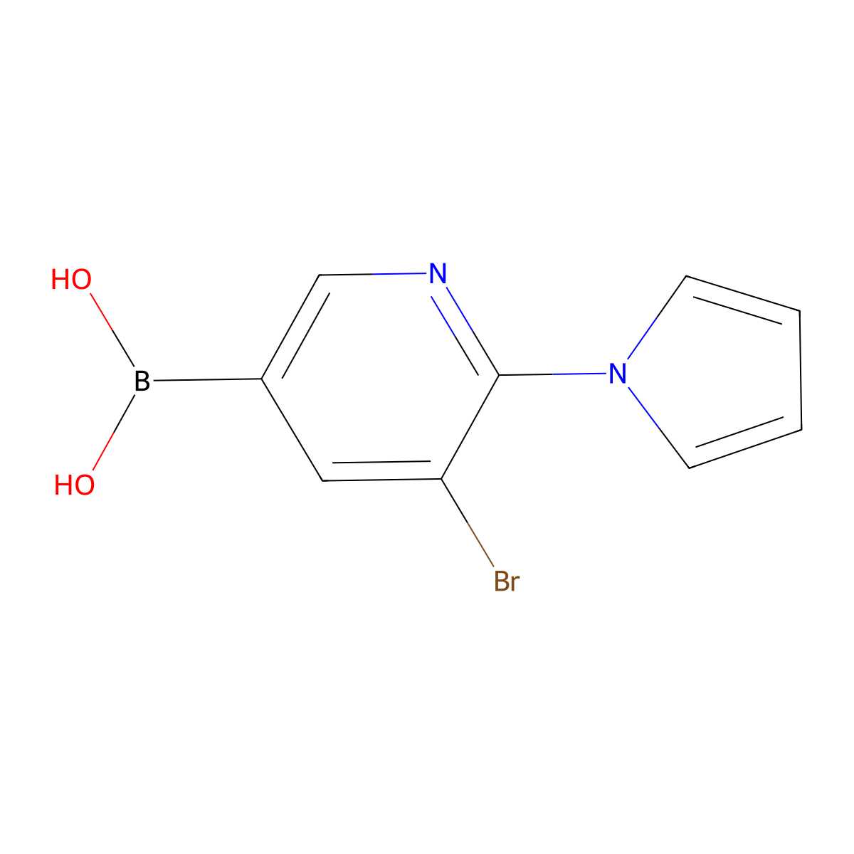 (5-Bromo-6-(1H-pyrrol-1-yl)pyridin-3-yl)boronic acid molecular structure, CAS 2225175-19-7