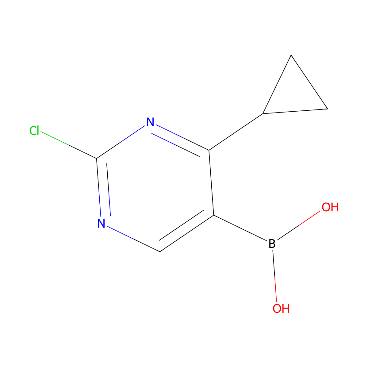 (2-Chloro-4-cyclopropylpyrimidin-5-yl)boronic acid molecular structure, CAS 2225175-22-2