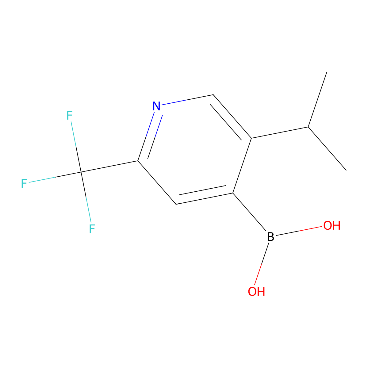 (5-Isopropyl-2-(trifluoromethyl)pyridin-4-yl)boronic acid molecular structure, CAS 2225175-27-7