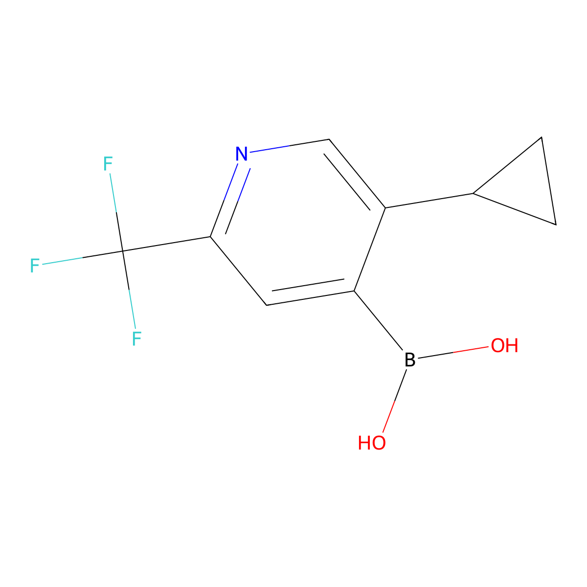 5-(Cyclopropyl)-2-trifluoromethylpyridine-4-boronic acid molecular structure, CAS 2225175-30-2
