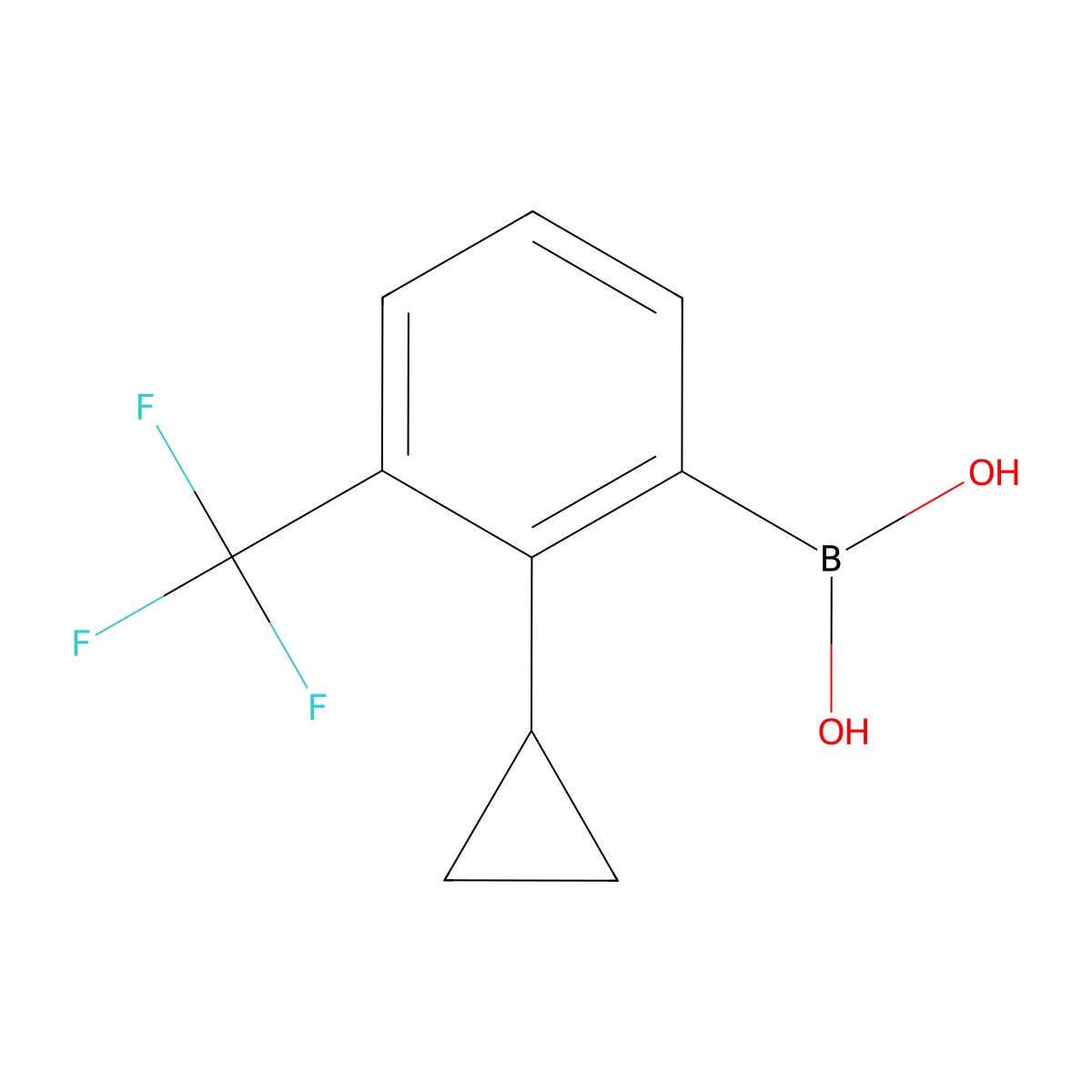 (2-Cyclopropyl-3-(trifluoromethyl)phenyl)boronic acid molecular structure, CAS 2225175-32-4