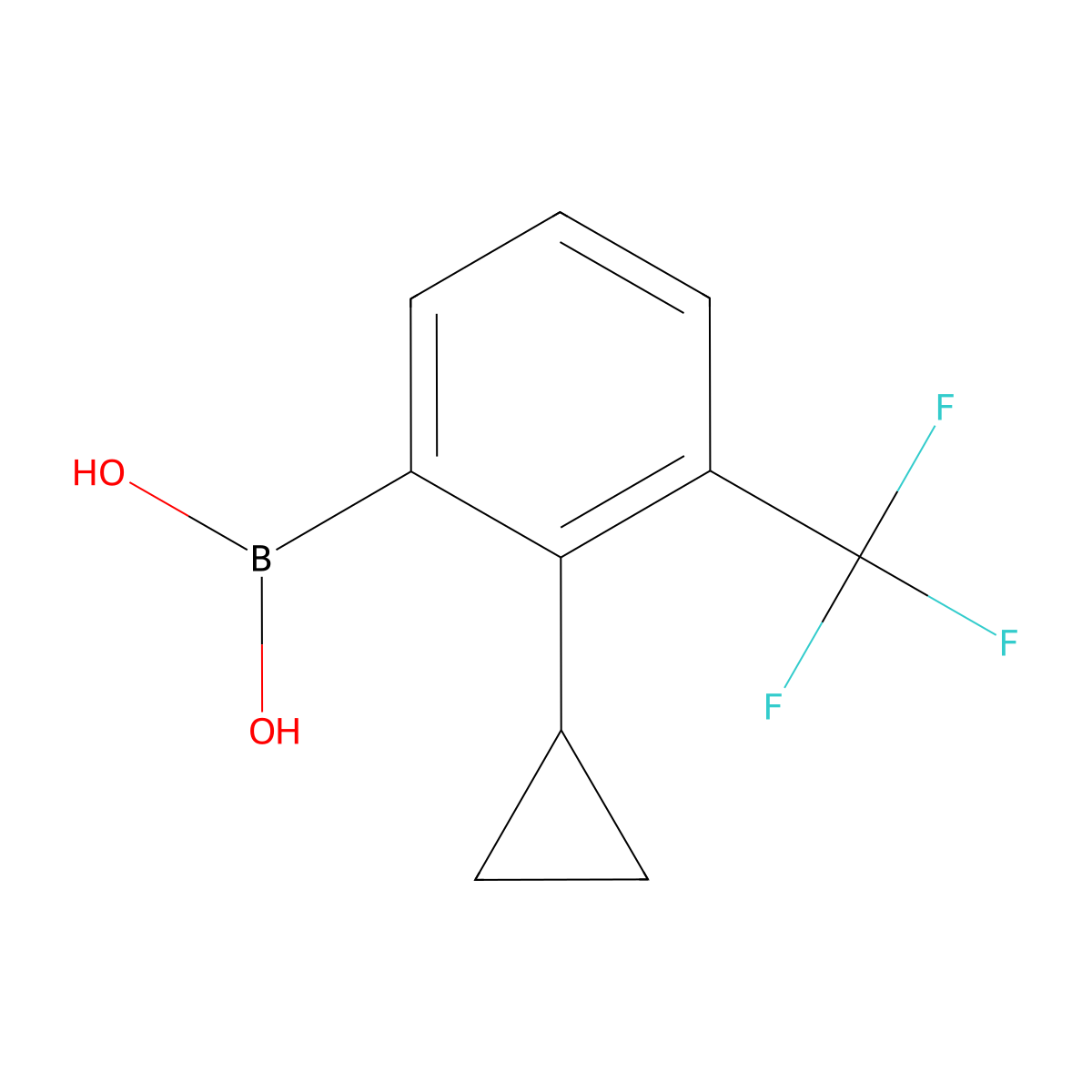 (2-Cyclopropyl-3-(trifluoromethyl)phenyl)boronic acid molecular structure, CAS 2225175-32-4