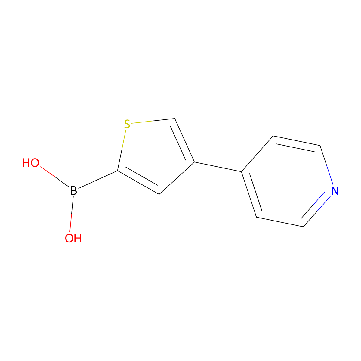 (4-(Pyridin-4-yl)thiophen-2-yl)boronic acid molecular structure, CAS 2225175-33-5