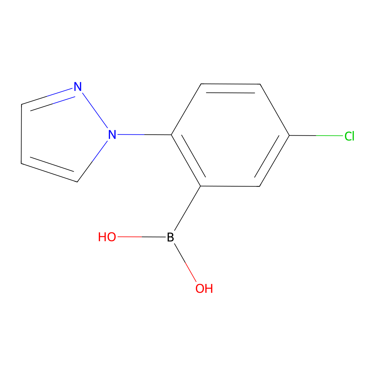 (5-Chloro-2-(1H-pyrazol-1-yl)phenyl)boronic acid molecular structure, CAS 2225175-34-6