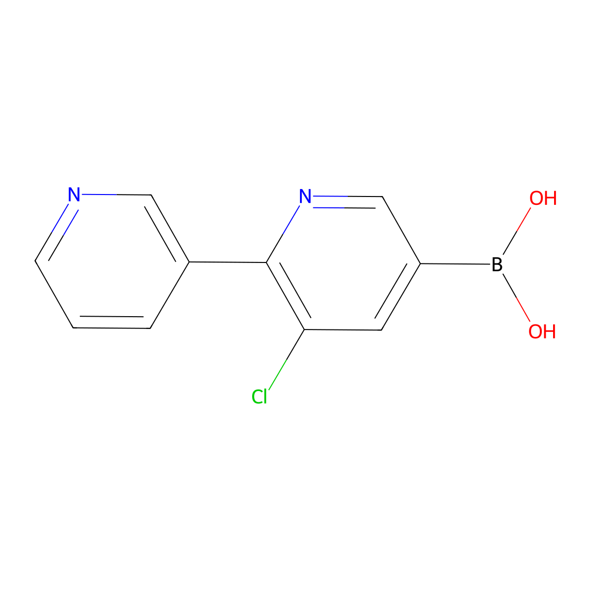 (3-Chloro-[2,3'-bipyridin]-5-yl)boronic acid molecular structure, CAS 2225175-36-8