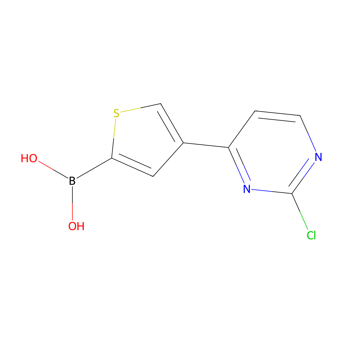 (4-(2-Chloropyrimidin-4-yl)thiophen-2-yl)boronic acid molecular structure, CAS 2225175-37-9