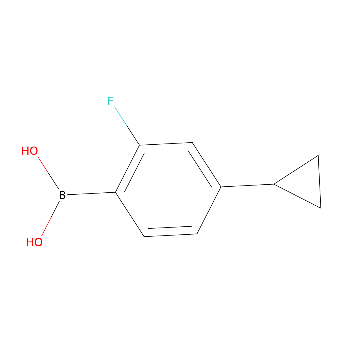 (4-Cyclopropyl-2-fluorophenyl)boronic acid molecular structure, CAS 2225175-39-1