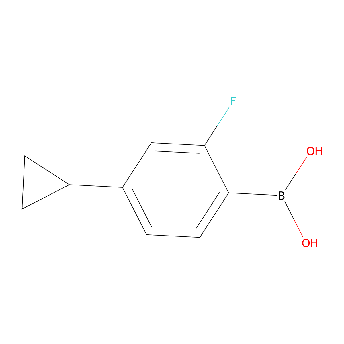 (4-Cyclopropyl-2-fluorophenyl)boronic acid molecular structure, CAS 2225175-39-1