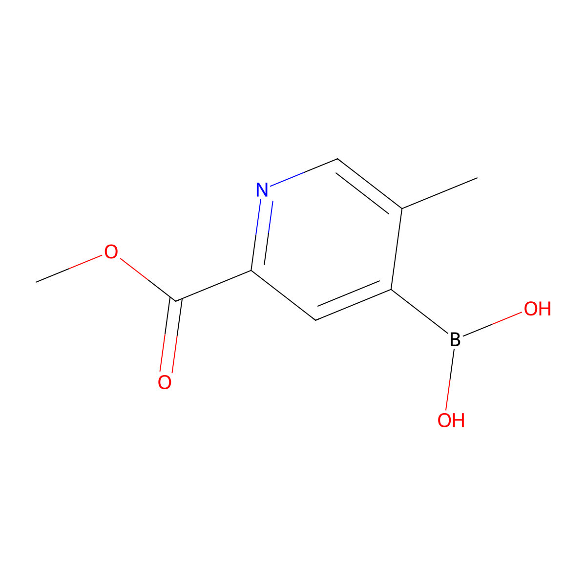 2-(Methoxycarbonyl)-5-methylpyridine-4-boronic acid molecular structure, CAS 2225175-41-5