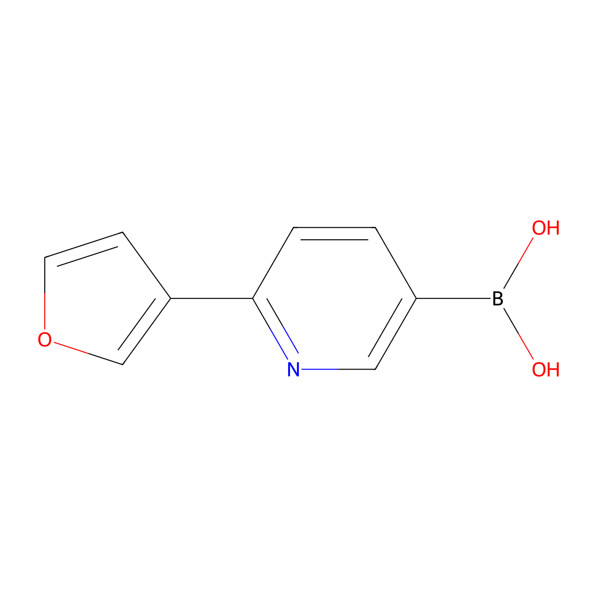 (6-(Furan-3-yl)pyridin-3-yl)boronic acid molecular structure, CAS 2225175-42-6