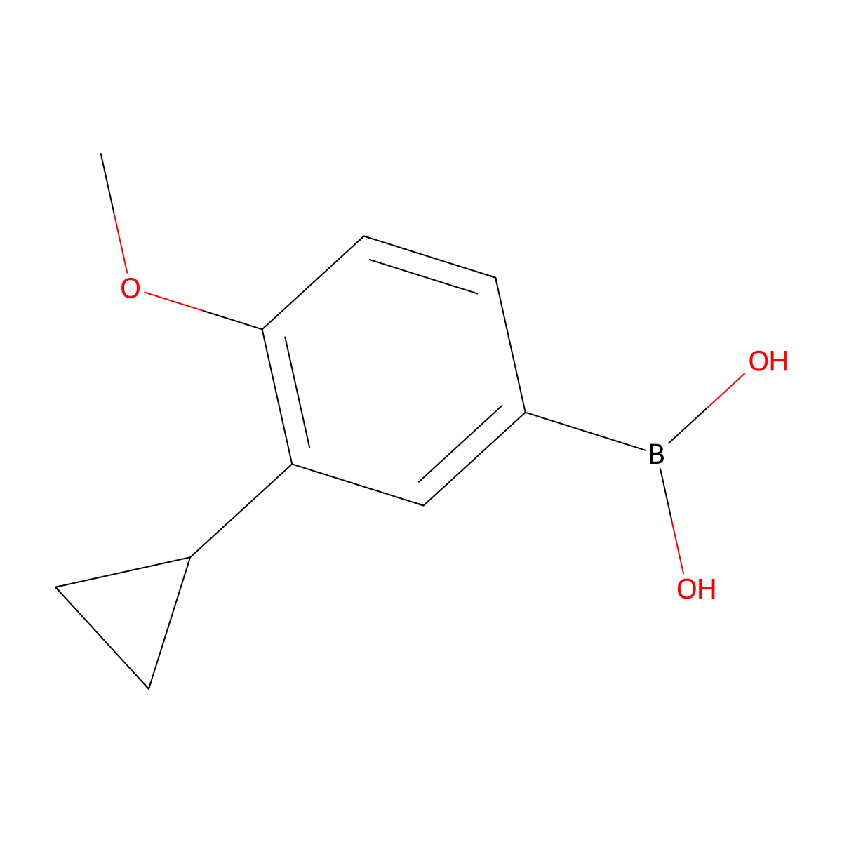 (3-Cyclopropyl-4-methoxyphenyl)boronic acid molecular structure, CAS 2225175-44-8