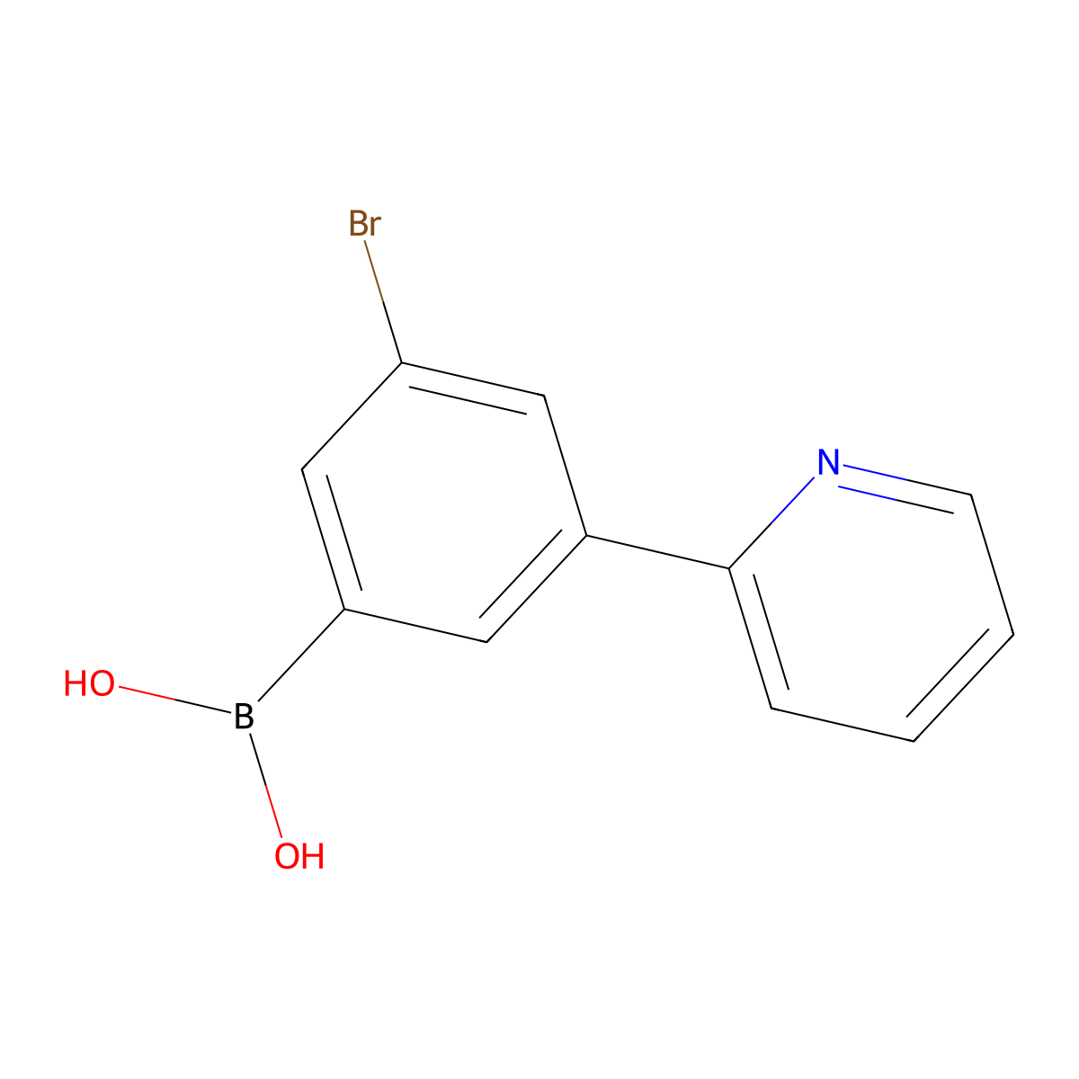 (3-Bromo-5-(pyridin-2-yl)phenyl)boronic acid molecular structure, CAS 2225175-47-1