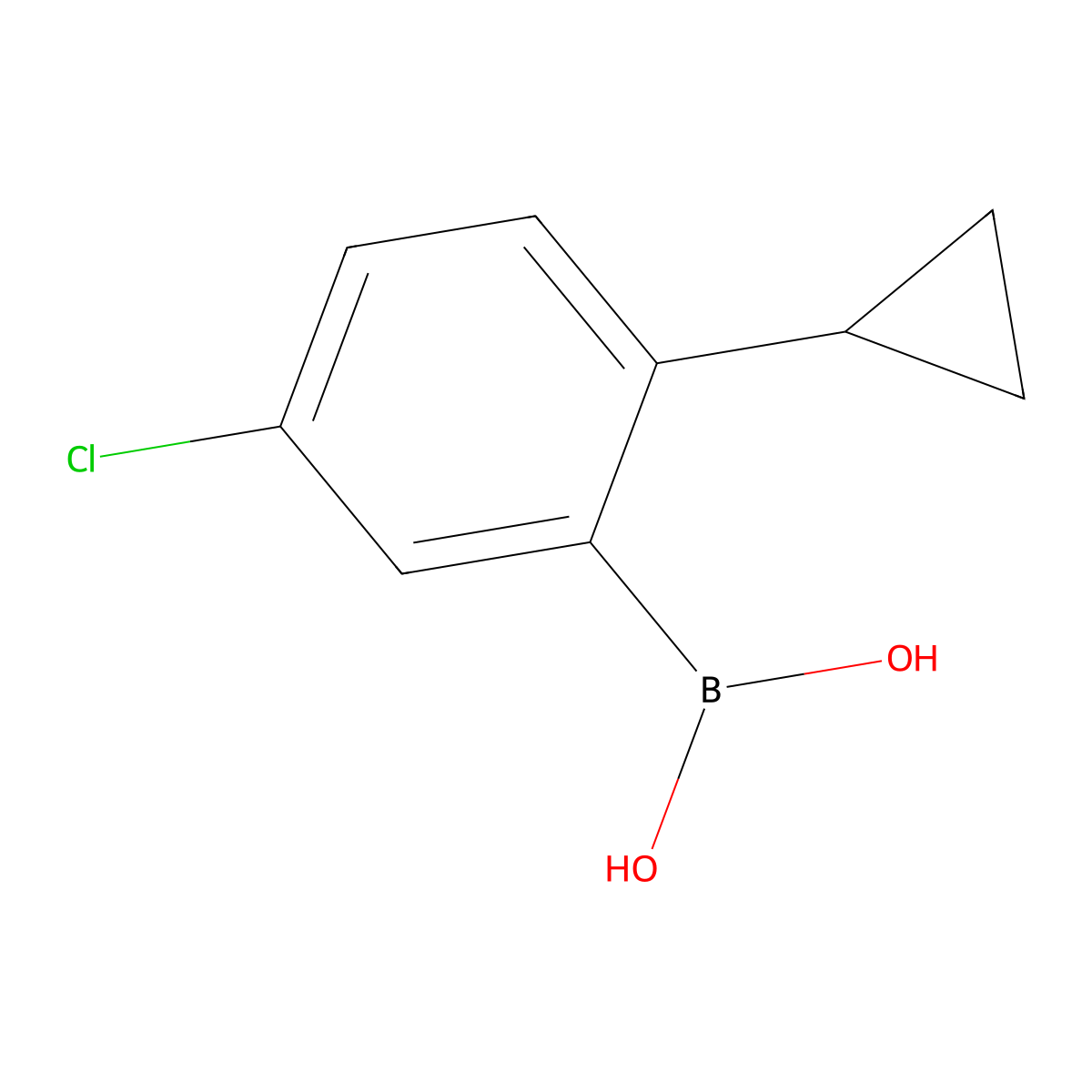 (5-Chloro-2-cyclopropylphenyl)boronic acid molecular structure, CAS 2225175-49-3