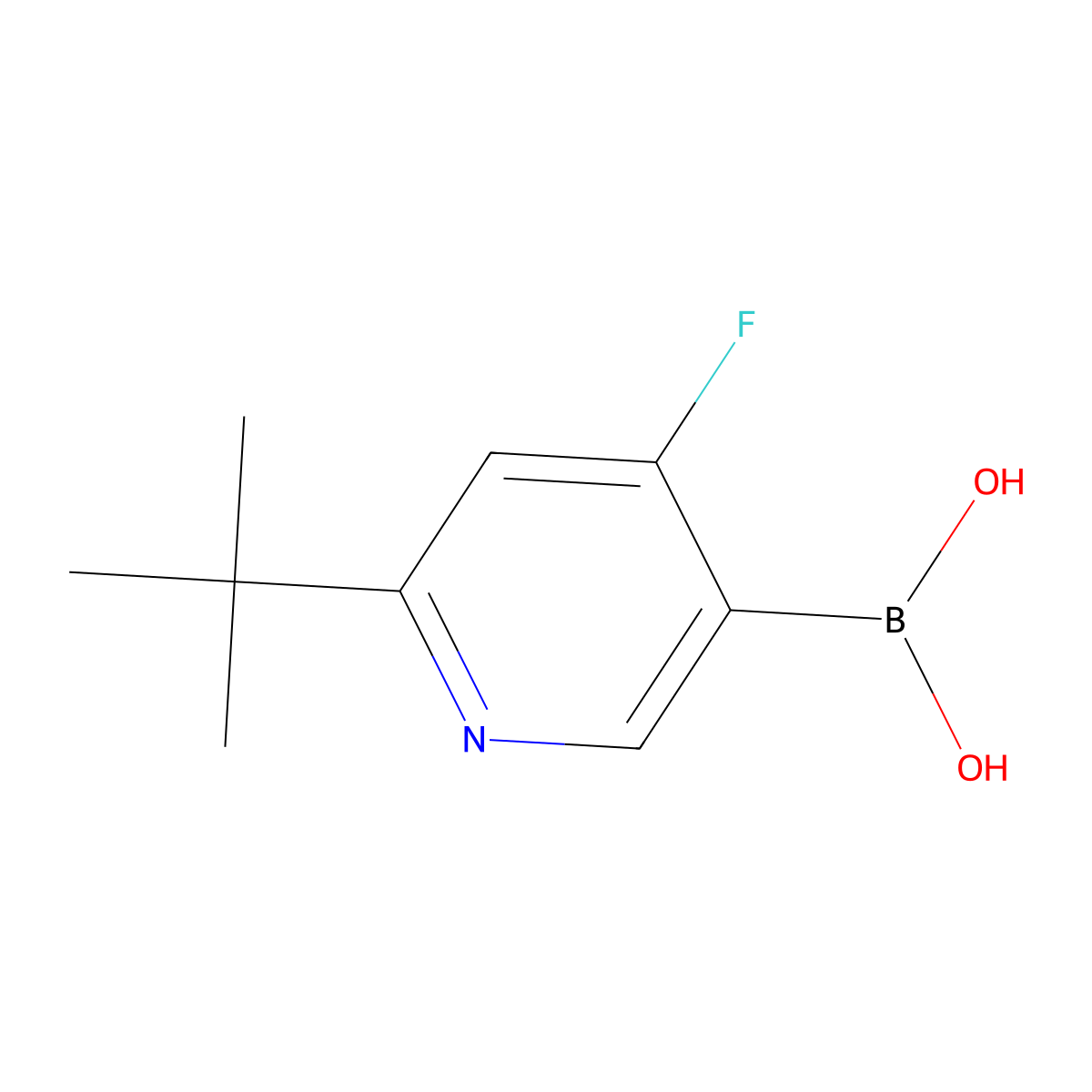 (6-(tert-Butyl)-4-fluoropyridin-3-yl)boronic acid molecular structure, CAS 2225175-55-1