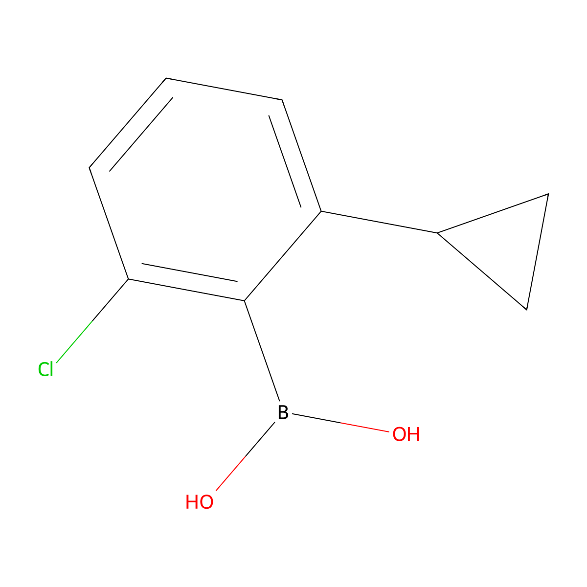 (2-Chloro-6-cyclopropylphenyl)boronic acid molecular structure, CAS 2225175-57-3