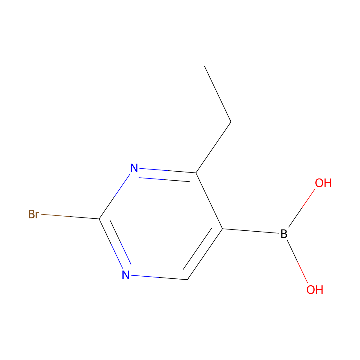 (2-Bromo-4-ethylpyrimidin-5-yl)boronic acid molecular structure, CAS 2225175-59-5