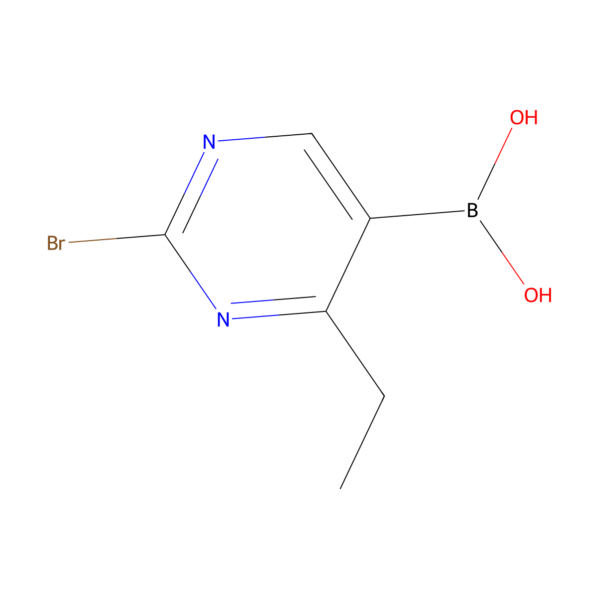(2-Bromo-4-ethylpyrimidin-5-yl)boronic acid molecular structure, CAS 2225175-59-5