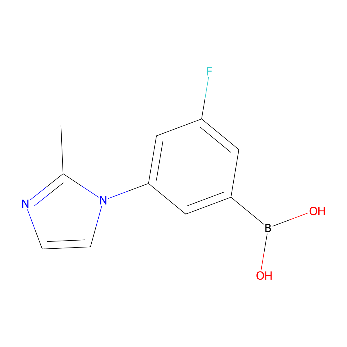 (3-Fluoro-5-(2-methyl-1H-imidazol-1-yl)phenyl)boronic acid molecular structure, CAS 2225175-63-1