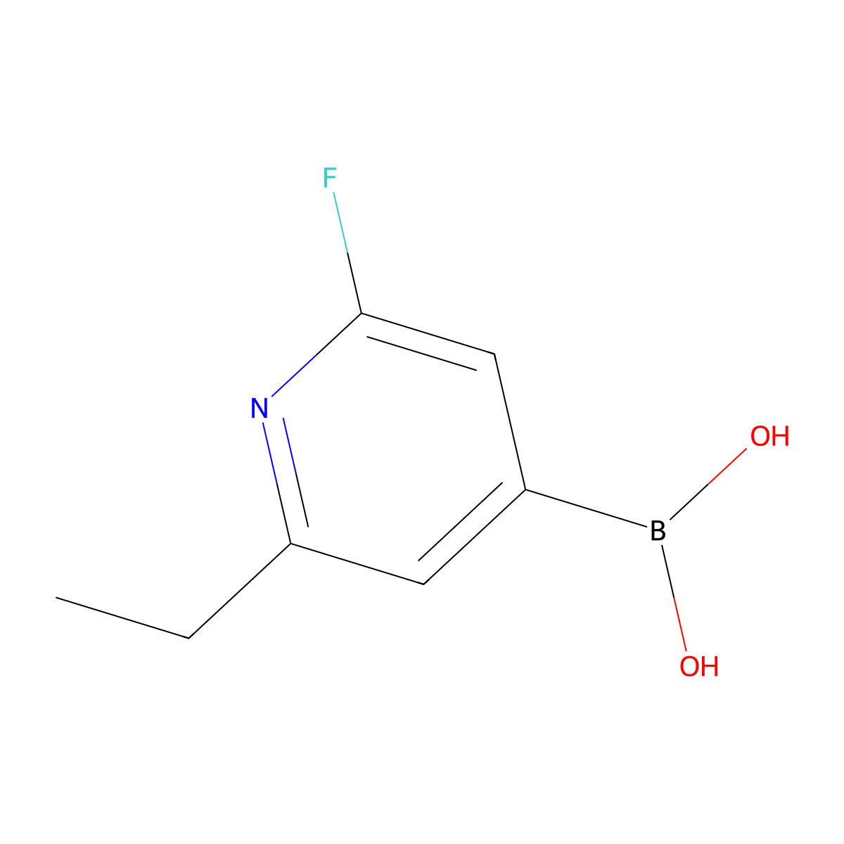 (2-Ethyl-6-fluoropyridin-4-yl)boronic acid molecular structure, CAS 2225175-64-2