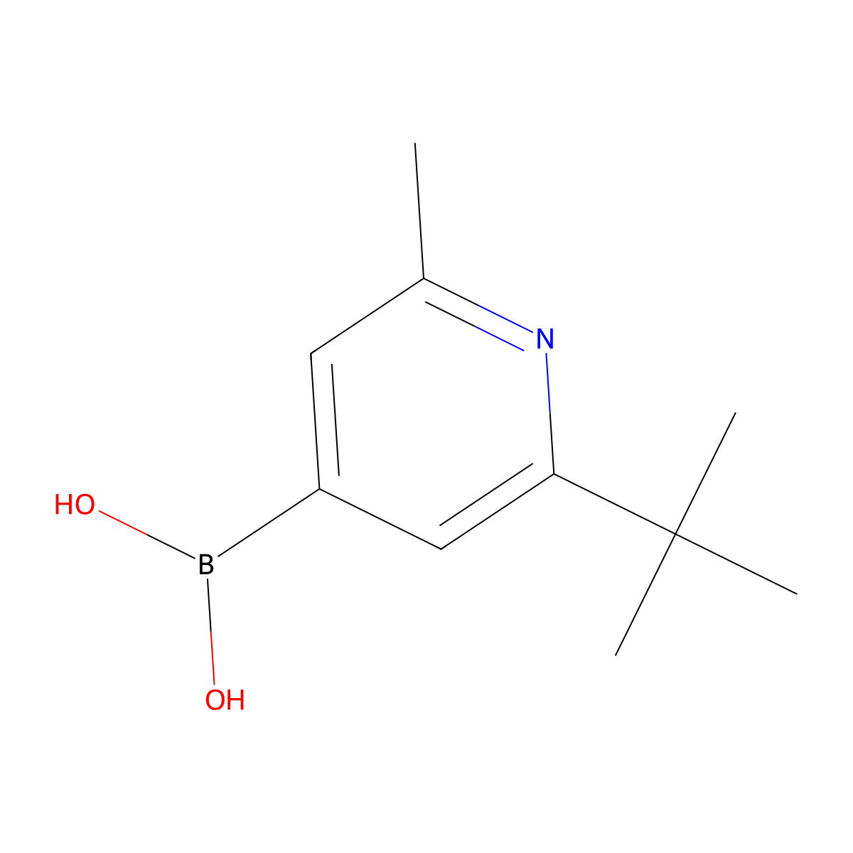 (2-(tert-Butyl)-6-methylpyridin-4-yl)boronic acid molecular structure, CAS 2225175-65-3