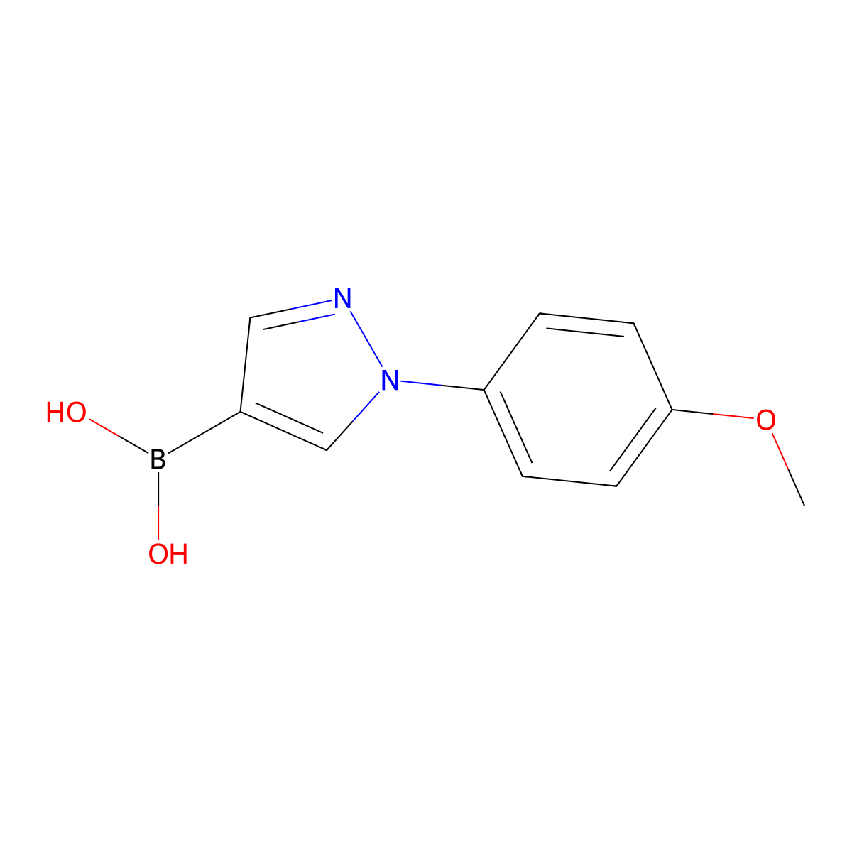 (1-(4-Methoxyphenyl)-1H-pyrazol-4-yl)boronic acid molecular structure, CAS 2225175-69-7
