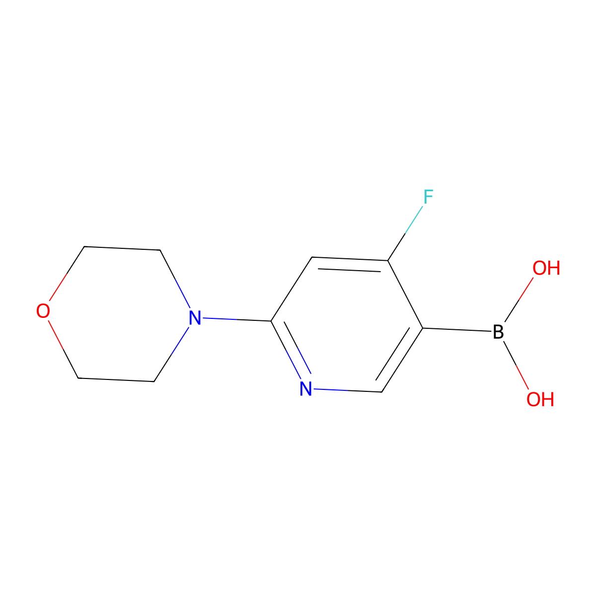 (4-Fluoro-6-morpholinopyridin-3-yl)boronic acid molecular structure, CAS 2225175-71-1