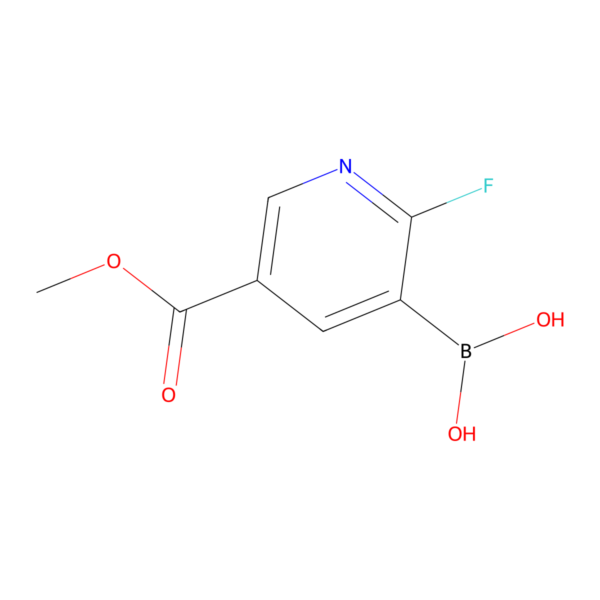 [2-Fluoro-5-(methoxycarbonyl)pyridin-3-yl]boronic acid molecular structure, CAS 2225175-76-6