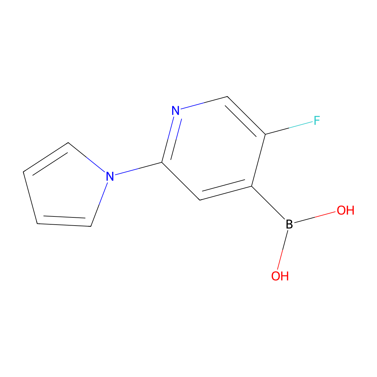 (5-Fluoro-2-(1H-pyrrol-1-yl)pyridin-4-yl)boronic acid molecular structure, CAS 2225175-82-4