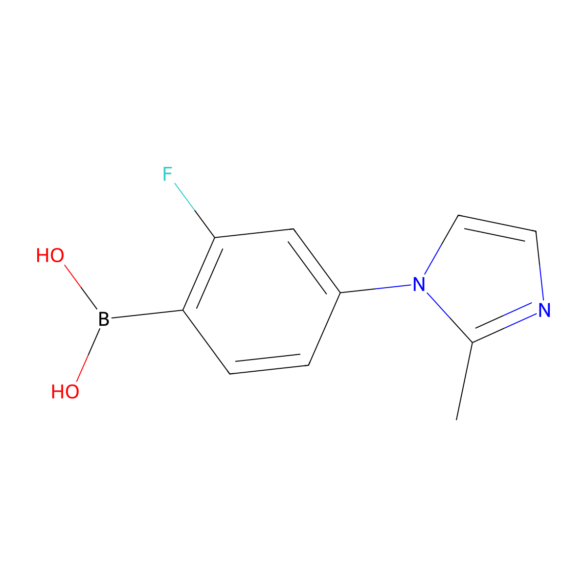 Boronic acid, B-[2-fluoro-4-(2-methyl-1H-imidazol-1-yl)phenyl]- molecular structure, CAS 2225175-91-5