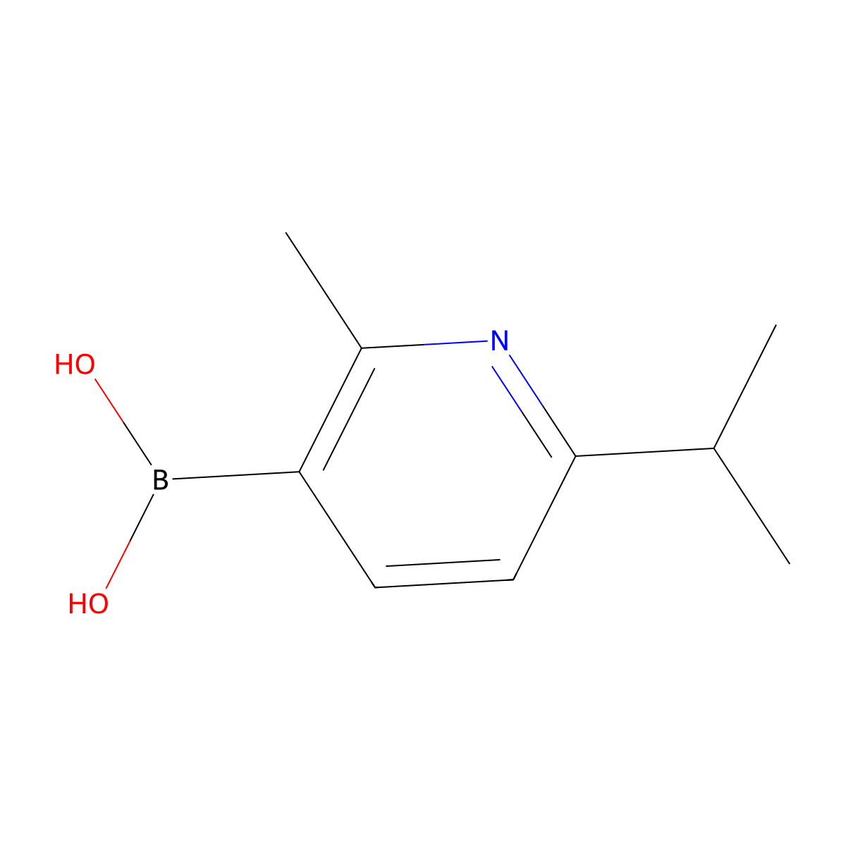 (6-Isopropyl-2-methylpyridin-3-yl)boronic acid molecular structure, CAS 2225175-93-7