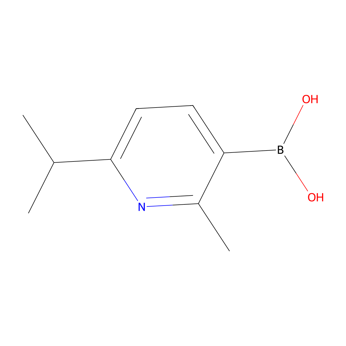 (6-Isopropyl-2-methylpyridin-3-yl)boronic acid molecular structure, CAS 2225175-93-7