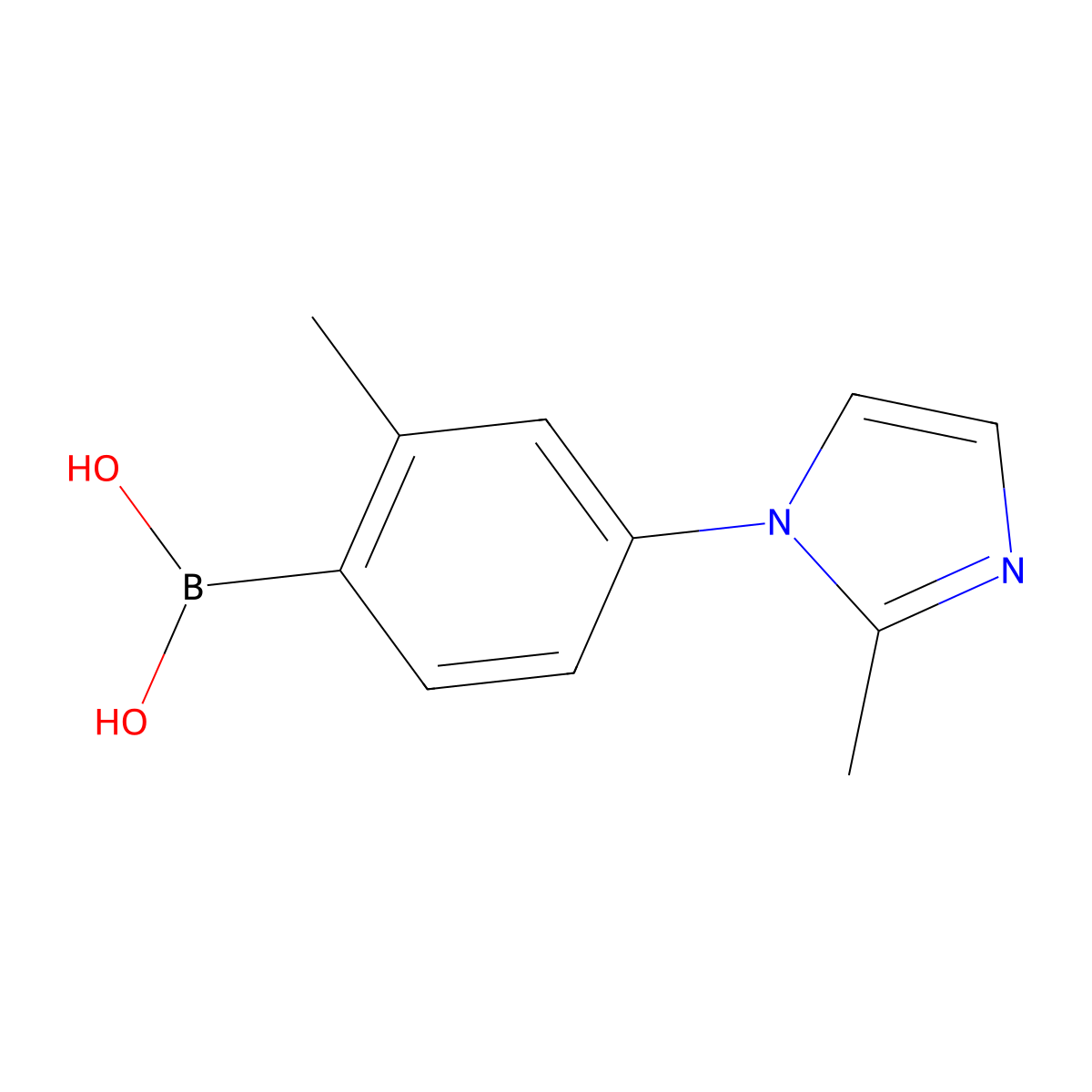 (2-Methyl-4-(2-methyl-1H-imidazol-1-yl)phenyl)boronic acid molecular structure, CAS 2225175-95-9