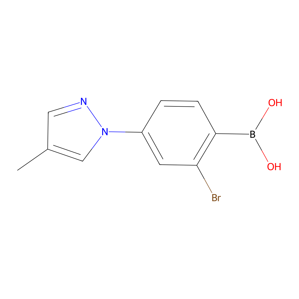 (2-Bromo-4-(4-methyl-1H-pyrazol-1-yl)phenyl)boronic acid molecular structure, CAS 2225176-04-3