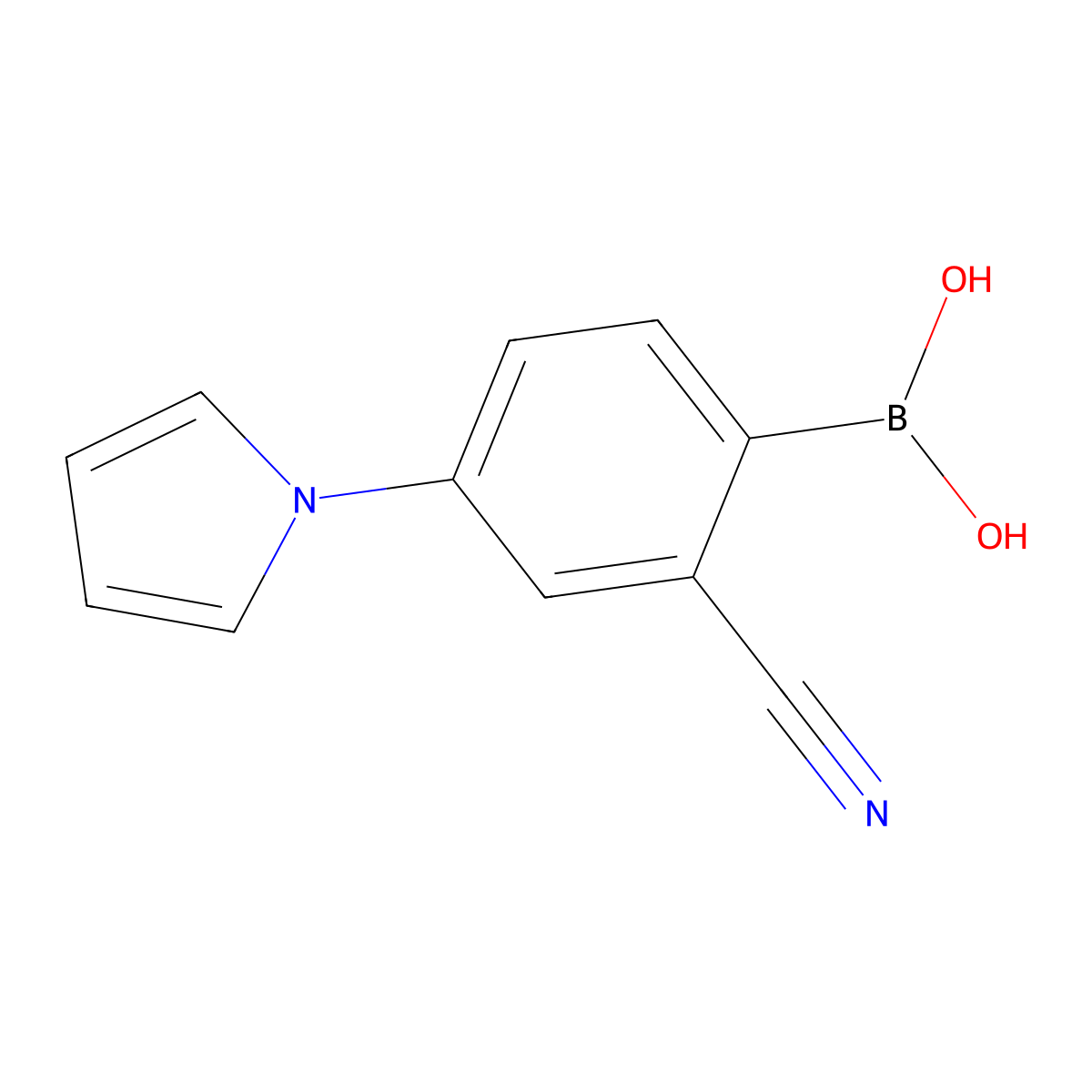 (2-Cyano-4-(1H-pyrrol-1-yl)phenyl)boronic acid molecular structure, CAS 2225176-08-7