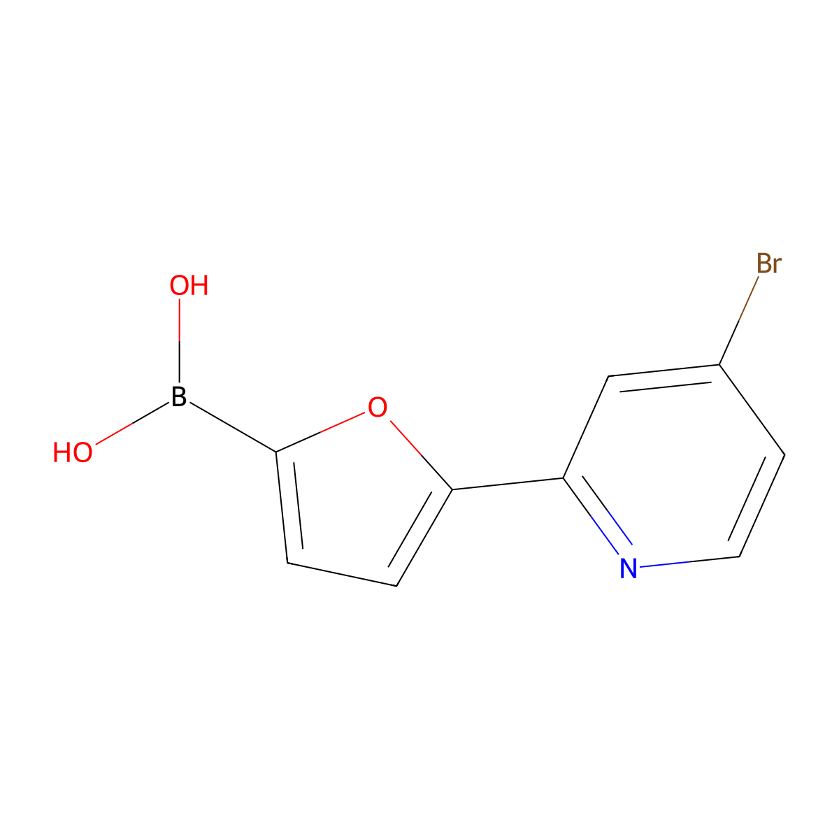 (5-(4-Bromopyridin-2-yl)furan-2-yl)boronic acid molecular structure, CAS 2225176-10-1