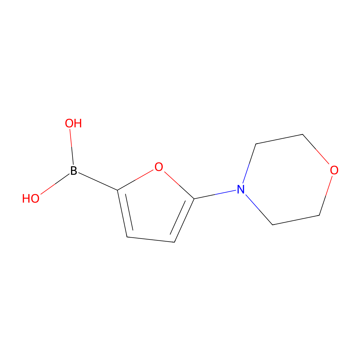 (5-Morpholinofuran-2-yl)boronic acid molecular structure, CAS 2225176-14-5