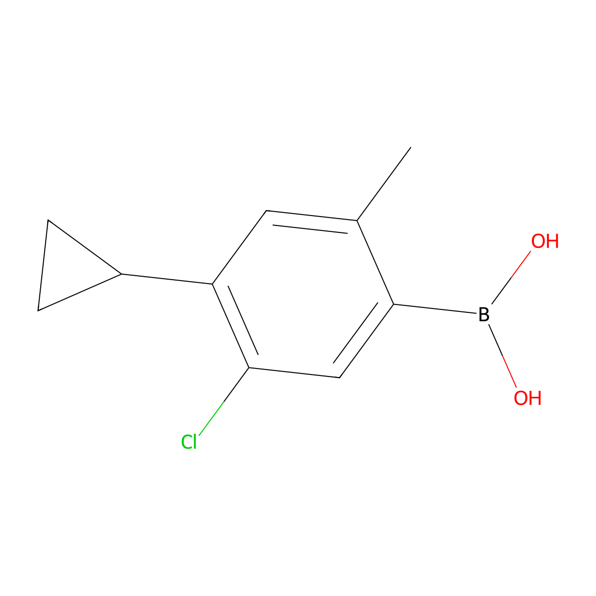 (5-Chloro-4-cyclopropyl-2-methylphenyl)boronic acid molecular structure, CAS 2225176-20-3
